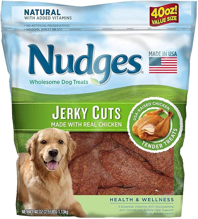 Nudges Natural Jerky Cut Dog Treats, Chicken Flavored, 40 oz.