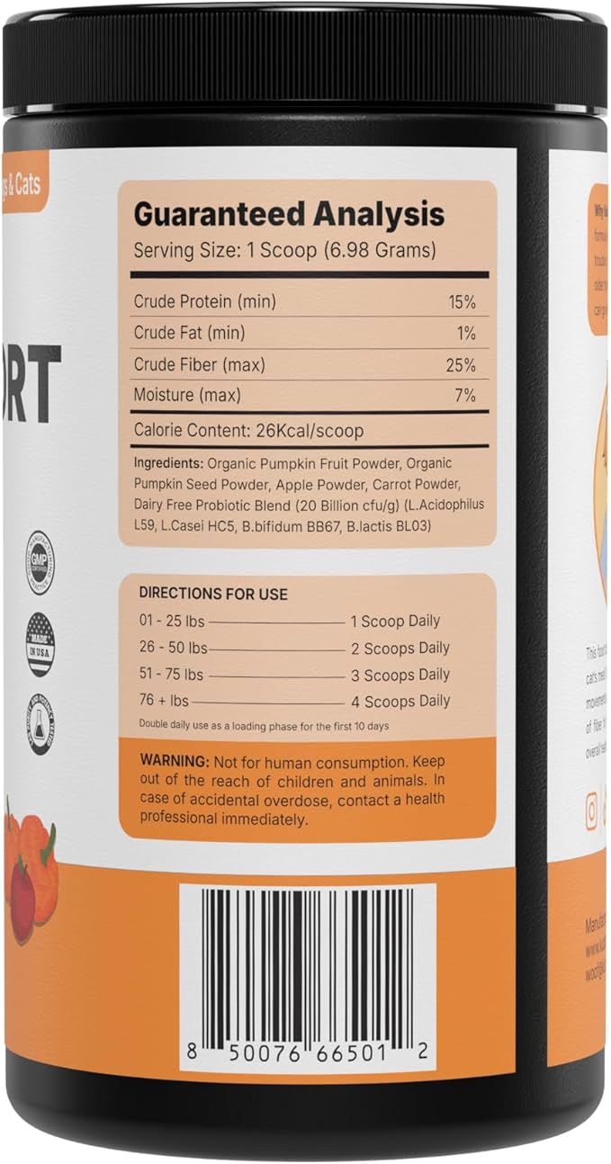 Pumpkin Gut Support for Dogs – Digestive Health Supplement with Natural Fiber & Probiotics, 60 Servings | Kubi Pets