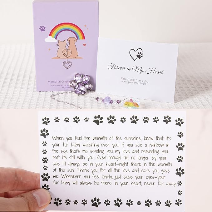 Pet Memorial Gifts,Dog Memorial Suncatcher,Pet Loss, Pet Sympathy,Thoughtful Bereavement Gifts,Dogs and Cats Remembrance Gift