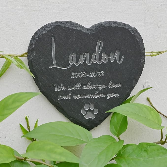 Pet Memorial Gifts Personalized Pet Memorial Stone - Gifts for Loss of Cat - Remembrance Bereavement Gifts for Loss of Dog - Loss Pet Gifts Cat - in Memory of Pet, 4''×4''/10×10cm