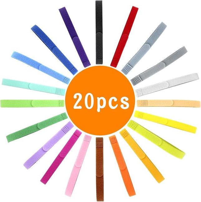 Luter 20Pcs Puppy ID Collars, Assorted Colors Whelping Collars Newborn Dog Kittens Band Adjustable Identification Collar for Pet