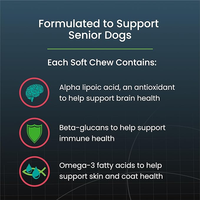 Nutramax Dasuquin Joint Health Supplement for Small to Medium Senior Dogs – for Immune Support, Skin & Coat Health, and Brain Health, 84 Soft Chews