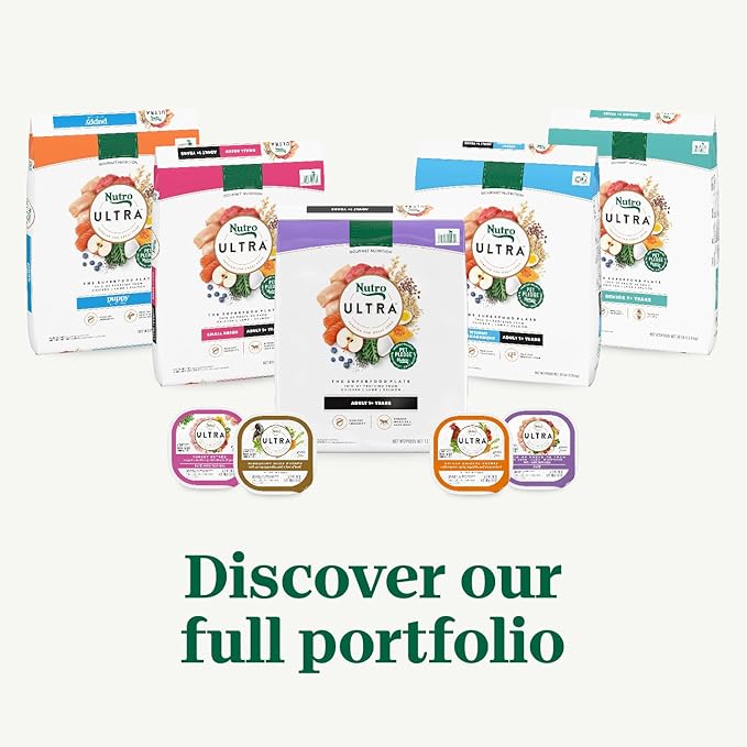 Nutro Ultra Adult Weight Management Dry Dog Food, Chicken, Lamb and Salmon Protein Trio, 13 lb Bag