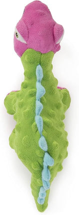 goDog Dinos Spike Squeaky Plush Dog Toy, Chew Guard Technology - Green, Small