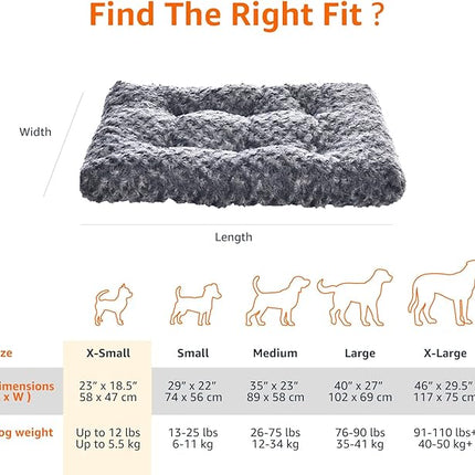 Amazon Basics Cat and Dog Bed and Crate Pad, Machine Washable, Indoor, 23 x 18 x 2.5 inches, Gray