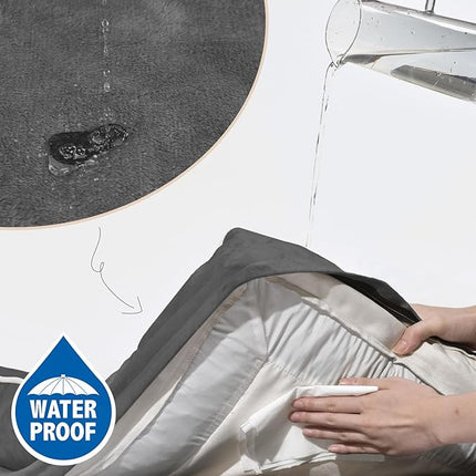 Comfort Expression Orthopedic Dog Bed for Medium Dogs 28x19 Inch, Waterproof Supportive Egg Crate Foam Medium Pet Bed with Removable Bolster, Dog Couch with Washable Cover & Non-Slip Bottom, Dark Grey