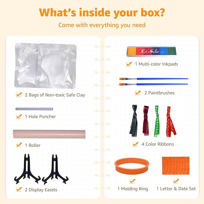 LOOBANI Dog Paw Print Ornaments Kit,DIY Pet Footprint Memorial Impression Keepsake for Puppy and Cats Owners with Light Clay & Deluxe Tool Set (Dog Paw Ornament Kit-2packs)