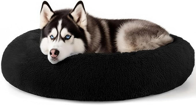 Extra Large Dog Beds, 36 Inch Human Dog Anxiety Relief Comfort Bed, Indestructible & Chew Proof Pet Beds (Black)