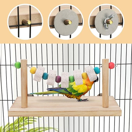 Hypeety Wooden Bird Perch Platform Pet Natural Chewing Toys Health Cage Accessories for Mouse, Chinchilla, Rat, Gerbil, Guinea-Pigs, Dwarf Hamster