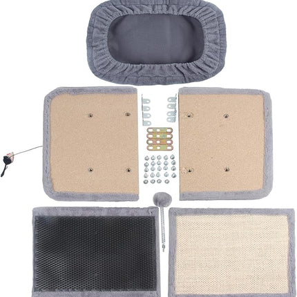 Large Cat Bed with Scratching Post and Combing Board, Sturdy and Durable, Ideal for Small Breeds