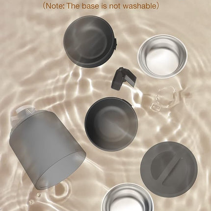 Automatic Cat Feeders for 2 Cats - 6L Food Dispenser with Double Bowls, Programmable Timed Feeder up to 6 Meals per Day with 10S Voice Recorder, Support Dual Power Supply