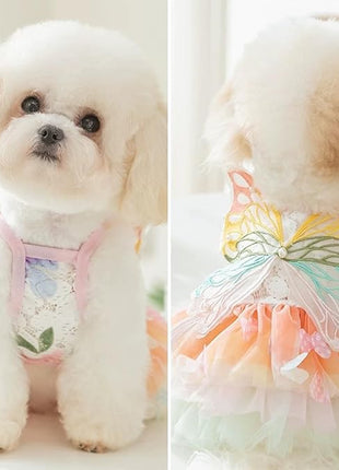 Cat/Small Dog Pretty Fairy Costume Clothing - Cute Dress Outfit for Spring Halloween Christmas Girl Party (2XL)
