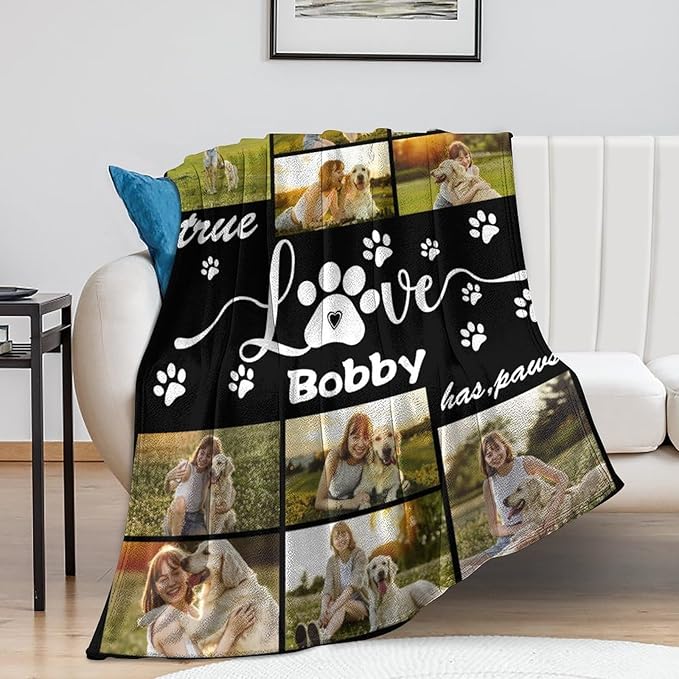 Artsadd Custom Dog Memorial Gifts for Loss of Pet Cat, Personalized Dog Blankets with Photos, Pet Memorial Throw Blanket Gifts, Pet Loss Gifts, in Loving Memory Blanket for Pet Cat Lovers