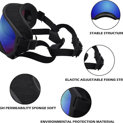Large Dog Sunglasses with Adjustable Strap UV Protection, Winproof Dog Puppy Sunglasses, Suitable for Medium-Large Dog Pet Glasses, Dogs Eyes Protection(Colorful)