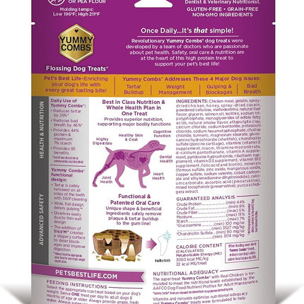 Yummy Combs Dog Dental Treats – Vet VOHC Approved, Removes Tartar & Cleans Teeth – Yummy High Protein Chicken Treat for Extra Small Dogs (Mini Pack, 30 Count)