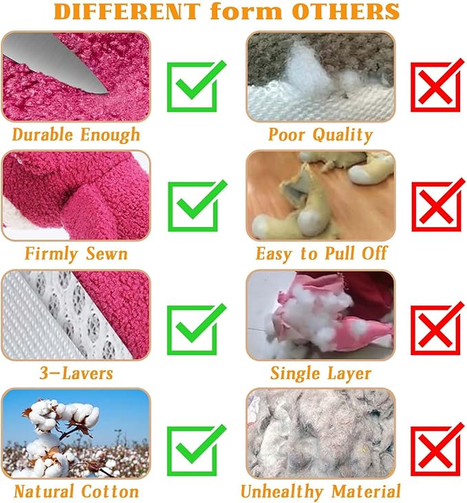 3-Layered Stuffed Dog Toys for Medium Large Dogs, Large Plush Squeaky Dog Toys to Keep Them Busy for Small Medium Large Breed, Cute Animals Puppy Teething Chew Toys - Pink Bear L