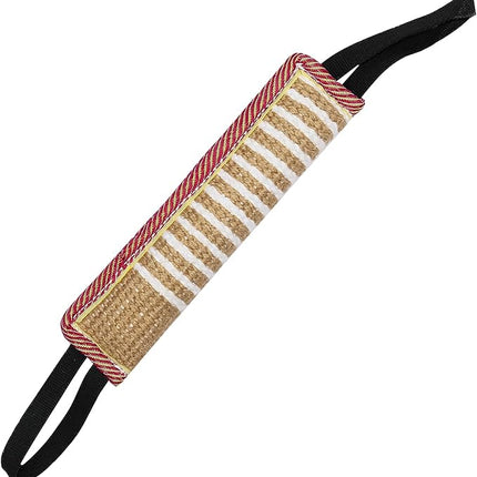 Storystore Dog Tug Toy Dog Training Bite Pillow Jute Bite Toy - Best for Tug of War, Puppy Training Interactive Play - Interactive Toys for Small and Medium Dogs (Striped, 11.8" x 3.15")