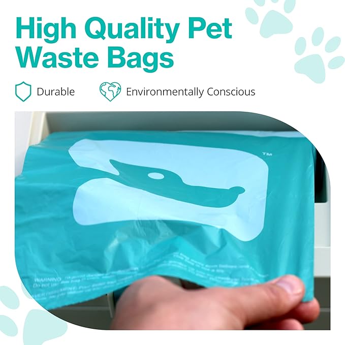 PawPail Scented Dog Poop Bags Refill with Carbon Filter - 1 Roll of 200 Standard Size Dog Waste Bags with Poop Filter - Mild Floral Scent, Leakproof, & Durable - For Pet Waste Station