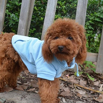 Lovelonglong Blank Basic Hoodie Sweatshirt for Dogs 100% Cotton Fits Small Medium Dachshund Large Dog Sky-Blue XS