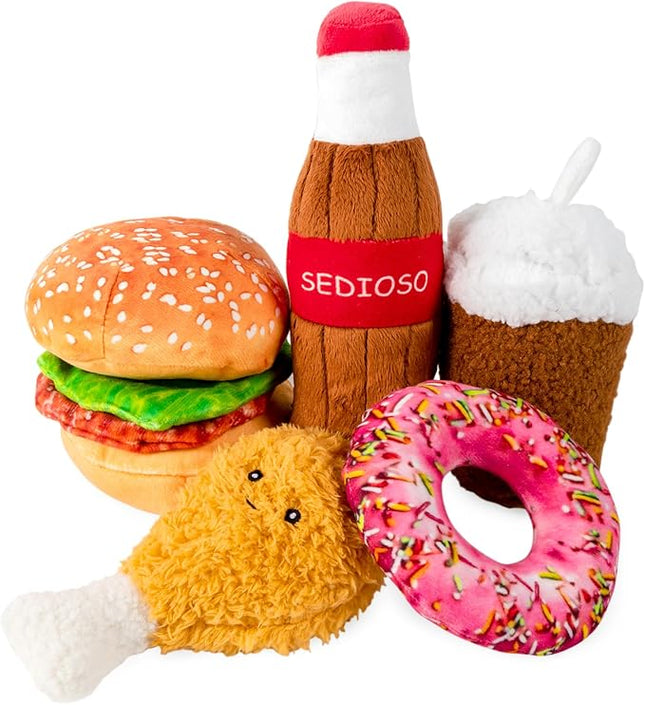 Large Dog Toy Set, 5-Pack Stuffed Dogs Chew Toys, Durable Plush Dog Toy, Dogs Squeaky Toys for All Breed