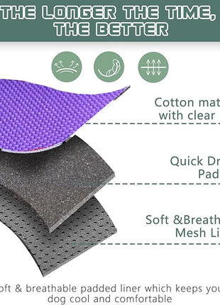 BUMBIN Tactical Dog Harness for Large Dogs No Pull, Famous TIK Tok No Pull Puppy Harness, Fit Smart Reflective Pet Walking Harness for Training, Adjustable Dog Vest Harness with Handle Purple L