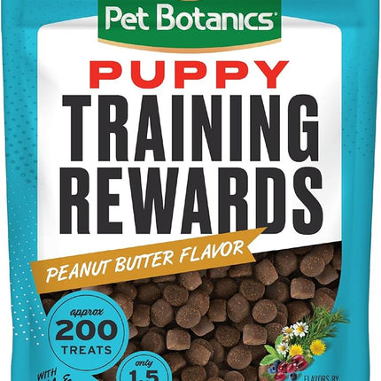 Pet Botanics 4 oz. Pouch Training Rewards Puppy Bites Soft & Chewy, Peanut Butter Flavor, with 200 Treats Per Bag, The Choice of Top Trainers