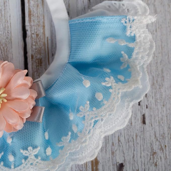2PCS Dog Cat Collar Flower Bow Lace Pet Bib Cute Scarfs Necklace Neck Strap for Pet Costume Supplies
