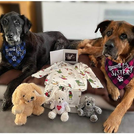 Big Sister Dog Bandana, Reversible Plaid Triangle Bibs Pet Scarf