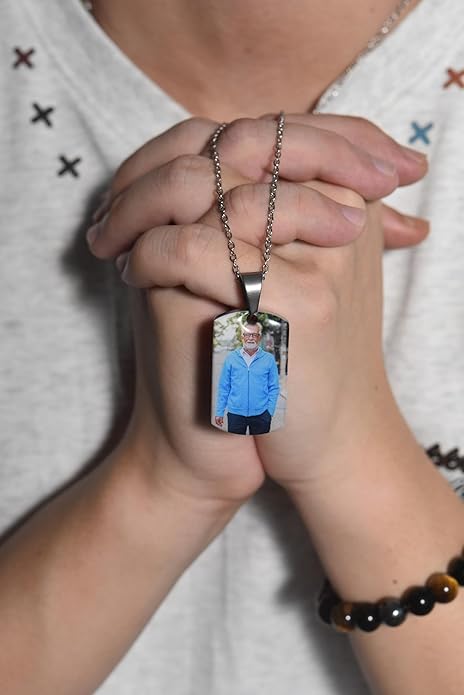 Personalized Ashes Necklace for Men Women Pet Custom Photo Text Urn Necklace Customized Engraving Holder Memorial Cremation Jewelry Keepsake Memorial Gifts