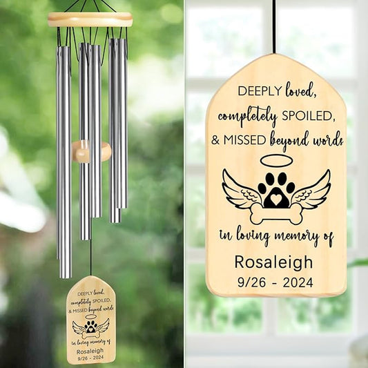 Dog Memorial Gifts for Loss of Dog, PEMIRSAYO Pet Memorial Wind Chime, Pet Memorial Gifts, Pet Loss Gifts, Loss of Pet Sympathy Gift, Pet Bereavement Gifts, Pet Passing Away Gifts