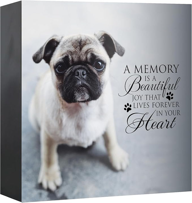 LifeSong Milestones Wooden Shadow Box Cremation Urn for Pet Ashes| Urns for Ashes of Deceased Pet Dog Cat| Sympathy Keepsake 10x10