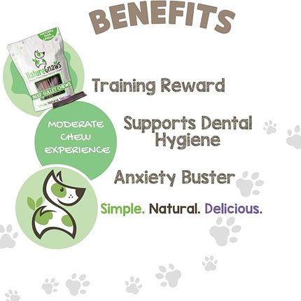 Nature Gnaws Beef Gullet Chews for Small Dogs 4-5" (20 Count) - Natural Beef Jerky Stick Dog Chew Treats - Rawhide Free