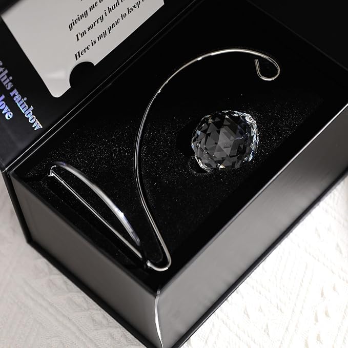 Dog Memorial Gifts, Elegant Pet Sympathy Suncatcher Loss of Dog, Modern Remembrance Prism for Lost Pets with Gift Box and Keepsake Card, Crystal Sun Catcher in Memory of Pet Cat