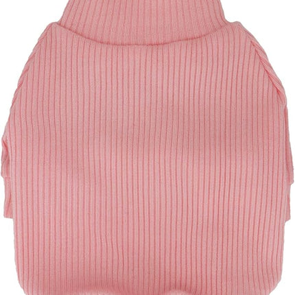 LOPHIPETS Small Dog Turtleneck Sweaters for Teacup Chihuahua Yorkie Puppy Cat Clothes-Bright Light Pink/XS