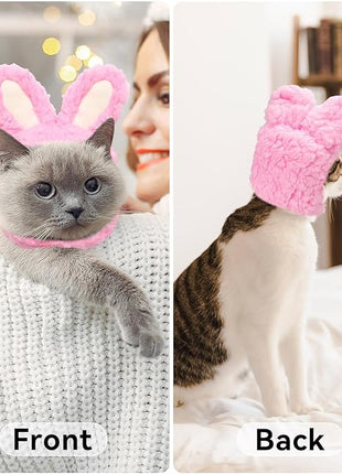 Cat Bunny Rabbit Ears Hat Costumes, Rabbit Ears for Dogs Party Costume Easter, Pet Accessory Cute Headwear, Easter Pet Costume for Cats Small Dogs Puppy (Pink)