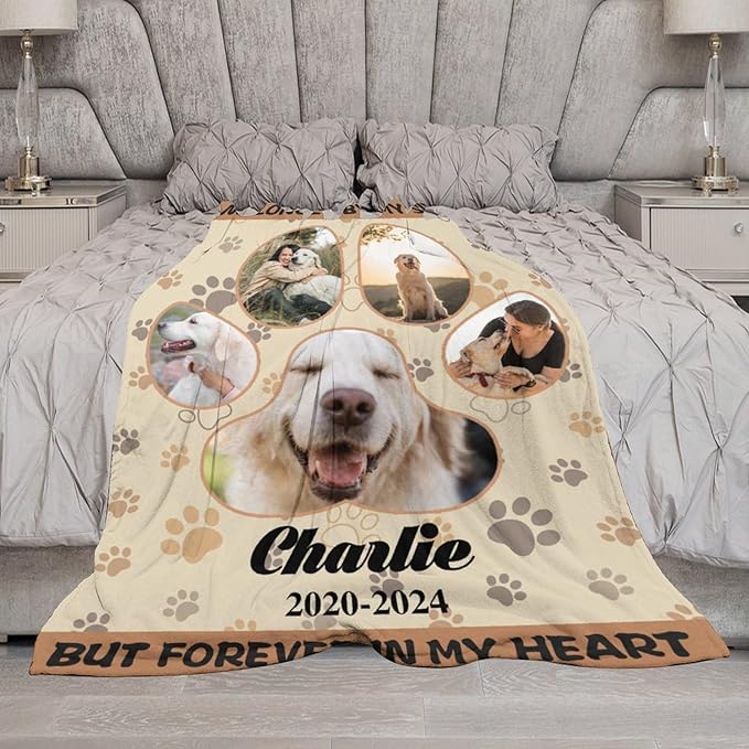 Artsadd Custom Dog Memorial Gifts for Loss of Pet Cat, Personalized Dog Blankets with Photos, Pet Memorial Throw Blanket Gifts, Pet Loss Gifts, in Loving Memory Blanket for Pet Cat Lovers