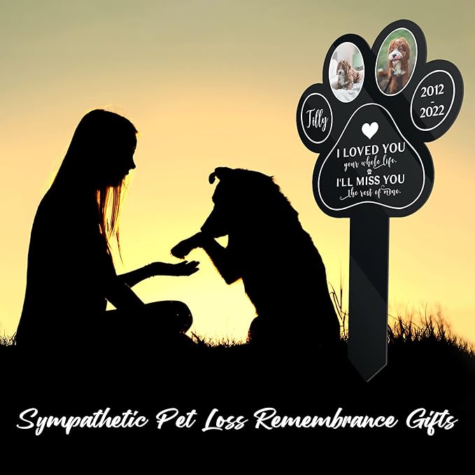 Customized Dog Grave Markers Outdoor Pet Memorial Cross Pet Grave Markers Personalized Pet Crosses For Graves Garden Decor to Remember Your Dogs Custom Stake Grief Funeral In Loving Memory