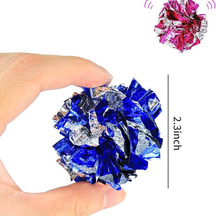 Andiker 10PC Cat Crinkle Balls, 2.36 Inches 5 Colors Kitten Balls Interactive Cat Toys for Indoor Cats to Chew, Chase, Swat, Bite, Hunt to Kill Time and Keep Fit(10 pcs)