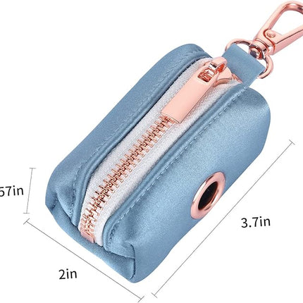 Lionet Paws Cute Dog Poop Bag Holder with Bag for Leash, Silk Dog Dispenser, Matching Collar