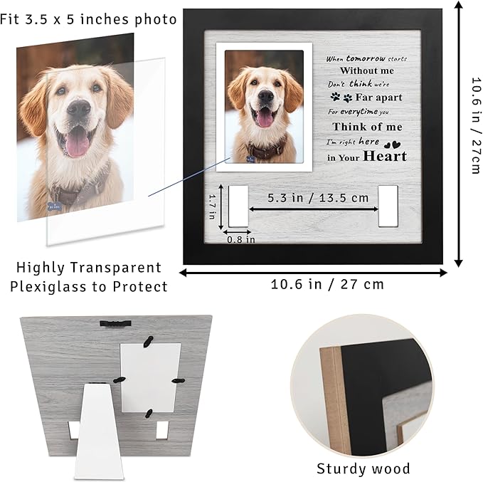 Dog Loss Gifts,Pet Memorial Frame with Collar Holder,Dog and Cat Collar Memorial Frame,Pet Memorial Gift for Dogs,Pets Loss Sympathy Gift for Pet Lover,Dog Moms-TSMW