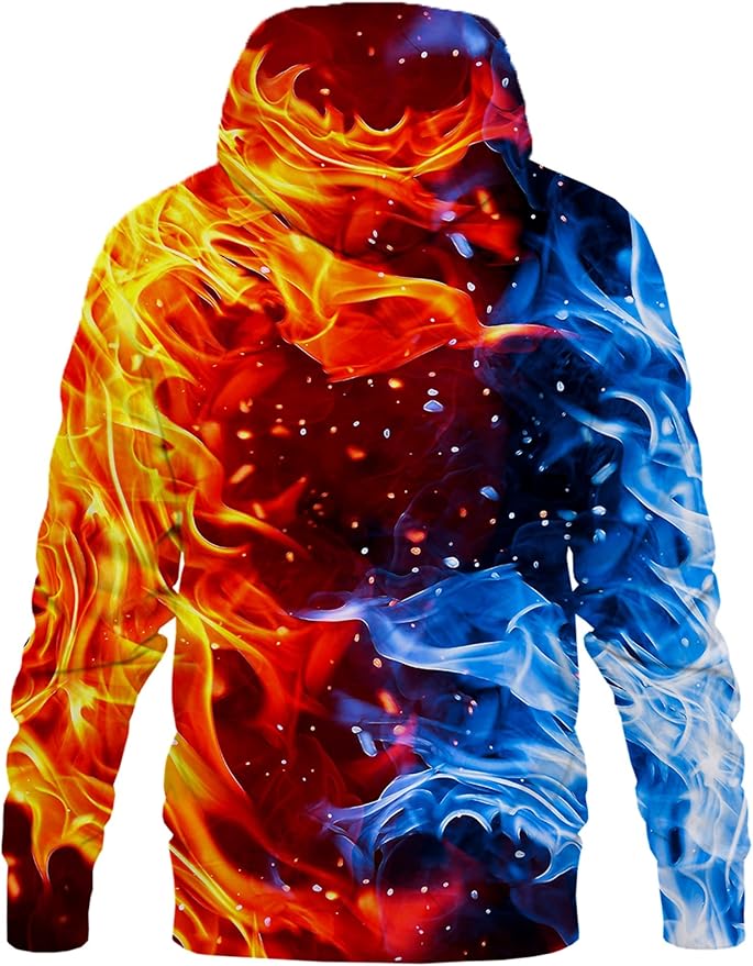 Yasswete Unisex Adults 3D Printed Fashion Hoodies for Men Women Pullover Novelty Sweatshirts with Big Pockets