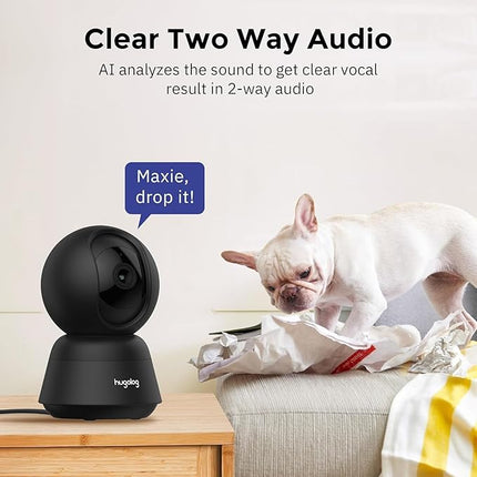 Hugolog 3K 5MP Indoor Pan/Tilt Security Camera with Auto-Focus,Ideal for Baby Monitor/Pet Camera/Home Security,Starlight Color Night Vision,Human/Pet AI,Two-Way Audio,US Cloud,Compatible with Alexa