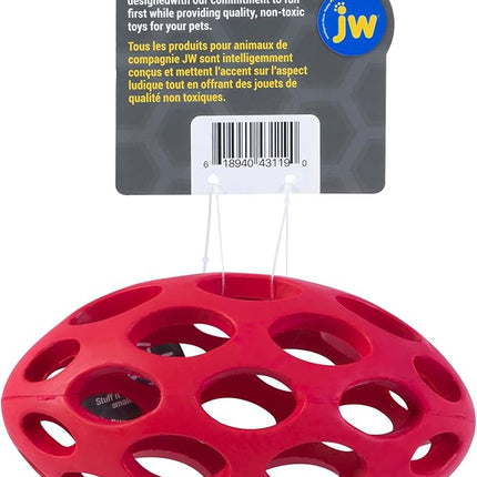 JW Pet Hol-ee Football Dog Toy Puzzle Ball, Natural Rubber, Medium (6.5 Inch Length), Colors May Vary