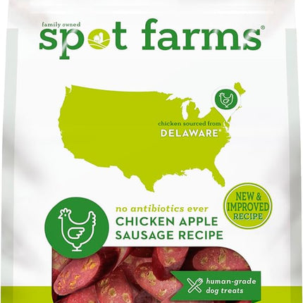 Spot Farms Chicken Apple Sausage Healthy All Natural Dog Treats Human Grade Made in USA 12.5 oz