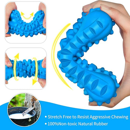 LEGEND SANDY Dog Toys for Aggressive Chewers Large Breed, Durable Dog Bones Squeaky Chew Toy, Nearly Indestructible Dog Toys for Large, Tough Natural Rubber Puppy Chew for Medium Teeth Cleaning