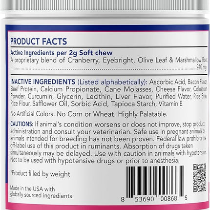 Angels' Eyes Natural Tear Stain Prevention Soft Chews for Dogs | Beef Flavor| for All Breeds | No Wheat No Corn | Daily Supplement | Proprietary Formula | 90ct