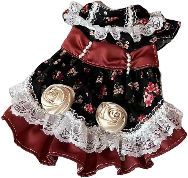 Fashion Sweet Puppy Dog Lace Princess Dress for EXTRAL Small and Small Dog A-red X-Large