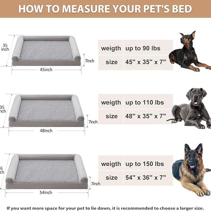 BFPETHOME Dog Beds for Large Dogs, Orthopedic Dog Bed for Medium Large Dogs,Big Waterproof Couch Pet Bed with Removable Washable Cover