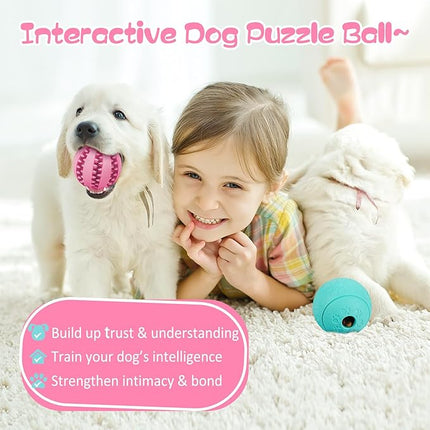 HIPPIH Dog Puzzle Toys & Interactive Toys for Large & Small Dogs - IQ Training, Chewing, Teeth Cleaning & Treat Dispensing - 2 Pack