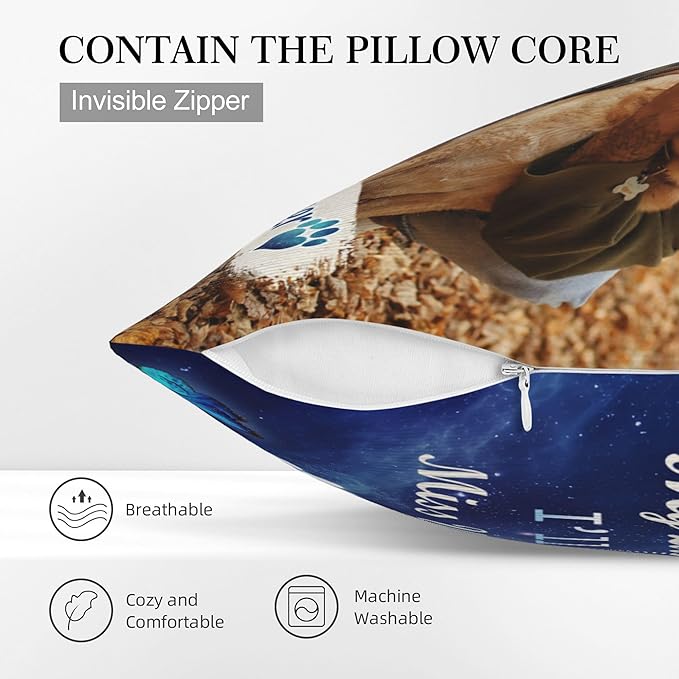 Funnylife Personalized Pet Memorial Throw Pillow with Photo Pet Memorial Gifts for Dogs Cats Loss of Dog Sympathy Gift Dog Bereavement Remembrance Picture Pillow